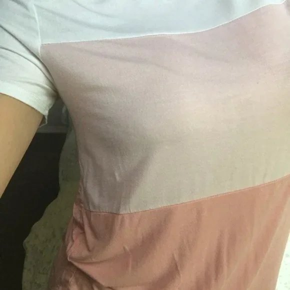 Pink Colorblock Short Sleeve Tee - Picture 3 of 8